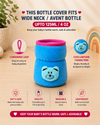 THE LITTLE LOOKERS Bottle Cover for Philips Avent/Wide Neck Feeders Soft Plush Stretchable Baby Feeding Bottle Cover with Easy to Hold Strap (Multicolor, Wide Neck 125ml/4OZ)
