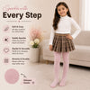 THE LITTLE LOOKERS Baby Girls Glitter Stockings | Soft Stretch Footed Cotton Blend Tights | Breathable, Machine Washable Leggings