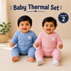 THE LITTLE LOOKERS Kids Winter Thermal Wear | Unisex Fleece Innerwear Set for Baby Girl & Baby Boy | Warm Woolen T-Shirt & Bottom Set