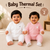 THE LITTLE LOOKERS Kids Winter Thermal Wear | Unisex Fleece Innerwear Set for Baby Girl & Baby Boy | Warm Woolen T-Shirt & Bottom Set
