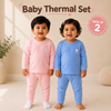 THE LITTLE LOOKERS Kids Winter Thermal Wear | Unisex Fleece Innerwear Set for Baby Girl & Baby Boy | Warm Woolen T-Shirt & Bottom Set