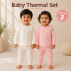 THE LITTLE LOOKERS Kids Winter Thermal Wear | Unisex Fleece Innerwear Set for Baby Girl & Baby Boy | Warm Woolen T-Shirt & Bottom Set