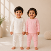 THE LITTLE LOOKERS Kids Winter Thermal Wear | Unisex Fleece Innerwear Set for Baby Girl & Baby Boy | Warm Woolen T-Shirt & Bottom Set