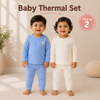 THE LITTLE LOOKERS Kids Winter Thermal Wear | Unisex Fleece Innerwear Set for Baby Girl & Baby Boy | Warm Woolen T-Shirt & Bottom Set