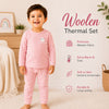 THE LITTLE LOOKERS Kids Winter Thermal Wear | Unisex Fleece Innerwear Set for Baby Girl & Baby Boy | Warm Woolen T-Shirt & Bottom Set