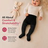 THE LITTLE LOOKERS Baby Girls Glitter Stockings | Soft Stretch Footed Cotton Blend Tights | Breathable, Machine Washable Leggings