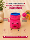 THE LITTLE LOOKERS Bottle Cover for Philips Avent/Wide Neck Feeders Soft Plush Stretchable Baby Feeding Bottle Cover with Easy to Hold Strap (Multicolor, Wide Neck 125ml/4OZ)