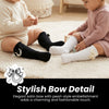 THE LITTLE LOOKERS Socks for Kids | Kid's Compact Cotton Stretch Solid Knee Length Sock | Stylish Socks | No Tightness | High-Top, Bow Pattern