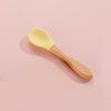 THE LITTLE LOOKERS Silicone Spoon with Bamboo Handle, BPA Free Feeding Spoons for Baby/Kids/Toddlers