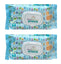 THE LITTLE LOOKERS Natural Baby Cotton Wipes with Flip Top Soft Cleansing Anti Bacterial Travel Pack Paraben-Free with Aloe and Chamomile (White(90 Wipes/Pack)