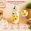 THE LITTLE LOOKERS Soft Plush Stretchable Baby Feeding Bottle Cover with Easy to Hold Strap | Cute Animated Overall Print Pack of 2 (Multicolor, Zip Closure 120ml,150ml/4oz,5oz)