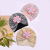 THE LITTLE LOOKERS Unisex Soft Turban Cap with Flower Bow, Beanie Cap for Newborn Baby/Infants, Baby Head-Wear | Suitable for 3 to 18 Months Baby