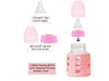 The Little Lookers High Borosilicate Glass Feeding Bottle for Baby/Feeder for Newborn |Super Soft Flow Control & Anti Colic Nipple for Infants/Toddlers(Pack of 2)