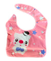 THE LITTLE LOOKERS Waterproof Washable Plastic Printed Baby Bib Apron/Double Layered PVC for Fast Drying with tich Button & Tray/Cute Print in Attractive Colors