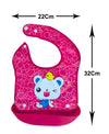 THE LITTLE LOOKERS Waterproof Washable Plastic Printed Baby Bib Apron/Double Layered PVC for Fast Drying with tich Button & Tray/Cute Print in Attractive Colors