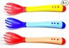 THE LITTLE LOOKERS Silicone Tip Heat Sensitive Silicone Spoons | Temperature Sensing Spoons | Fork Set(Red, Blue& Yellow)