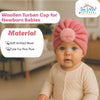 THE LITTLE LOOKERS Baby Soft Wool Knitted Turban Cap – Warm & Breathable Winter Headwrap for Newborns, Infants & Toddlers – Stylish Beanie for Baby Girls & Boys