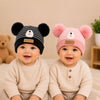 THE LITTLE LOOKERS Baby Winter Wool Cap with Double Pom Pom | Soft Knitted Beanie Hat for Boys & Girls | Warm Stretchable Acrylic Wool Cap for Infants & Toddlers (0-2 Years)