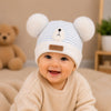 THE LITTLE LOOKERS Baby Winter Wool Cap with Double Pom Pom | Soft Knitted Beanie Hat for Boys & Girls | Warm Stretchable Acrylic Wool Cap for Infants & Toddlers (0-2 Years)