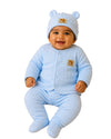 THE LITTLE LOOKERS New Born Baby Suit 5-Piece Set | Soft Polyester Quilted Top, Cap, Bib & 2 Bottoms (Open/Folded Feet)| Warm Clothing Set for Babies