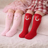 THE LITTLE LOOKERS Socks for Kids | Kid's Compact Cotton Stretch Solid Knee Length Sock | Stylish Socks | No Tightness | High-Top, Bow Pattern