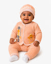 THE LITTLE LOOKERS New Born Baby Suit 5-Piece Set | Soft Polyester Quilted Top, Cap, Bib & 2 Bottoms (Open/Folded Feet)| Warm Clothing Set for Babies