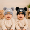 THE LITTLE LOOKERS Baby Winter Wool Cap with Double Pom Pom | Soft Knitted Beanie Hat for Boys & Girls | Warm Stretchable Acrylic Wool Cap for Infants & Toddlers (0-2 Years)