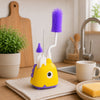 THE LITTLE LOOKERS Baby Bottles Cleaning Brushes 360° Rotatable, Feeding Bottle Nipple & Straw Cleaner Set with Anti Slip Handle, Easy to Clean Corner, BPA-Free Silicone Bristles
