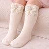 THE LITTLE LOOKERS Socks for Kids | Kid's Compact Cotton Stretch Solid Knee Length Sock | Stylish Socks | No Tightness | Cute Bow Pattern