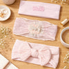 THE LITTLE LOOKERS Baby Hairband | Lace Bow Headbands | Stretchable & Lightweight | Headband Accessory for Newborns, Infants & Girls | Soft Elastic Cotton Hair Band 3 pcs Set (6 Months - 5Years)