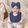 THE LITTLE LOOKERS Baby Hairband with Bib Set | Soft Cotton Headband & Muslin Bib Combo | Snap Button Closure Bib | Stretchable Headband | Newborn to Toddler (0–2 Years) | Gentle, Absorbent & Stylish Baby Accessory (Beige)
