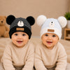 THE LITTLE LOOKERS Baby Winter Wool Cap with Double Pom Pom | Soft Knitted Beanie Hat for Boys & Girls | Warm Stretchable Acrylic Wool Cap for Infants & Toddlers (0-2 Years)