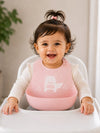 THE LITTLE LOOKERS Silicone Baby Feeding Bib Waterproof Adjustable Neck Closure Wide Food Catcher Pocket