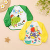 THE LITTLE LOOKERS Waterproof Baby Feeding Bib with Sleeves & Crumb Catcher Pocket | Soft PVC Apron Bib with Tie Closure | Washable & Reusable for Babies & Toddlers 6 Months to 3 Years