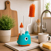 THE LITTLE LOOKERS Baby Bottles Cleaning Brushes 360° Rotatable, Feeding Bottle Nipple & Straw Cleaner Set with Anti Slip Handle, Easy to Clean Corner, BPA-Free Silicone Bristles