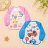 THE LITTLE LOOKERS Waterproof Baby Feeding Bib with Sleeves & Crumb Catcher Pocket | Soft PVC Apron Bib with Tie Closure | Washable & Reusable for Babies & Toddlers 6 Months to 3 Years