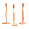 THE LITTLE LOOKERS Natural Bamboo Baby Toothbrush with Sensitive Gentle Soft Bristles for Babies/ Kids/Toddlers - Multicolor (Pack of 3)