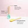 THE LITTLE LOOKERS Silicone Spoon with Bamboo Handle, BPA Free Feeding Spoons for Baby/Kids/Toddlers