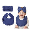 THE LITTLE LOOKERS Baby Hairband with Bib Set | Soft Cotton Headband & Muslin Bib Combo | Snap Button Closure Bib | Stretchable Headband | Newborn to Toddler (0–2 Years) | Gentle, Absorbent & Stylish Baby Accessory (Beige)