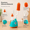 THE LITTLE LOOKERS Baby Bottles Cleaning Brushes 360° Rotatable, Feeding Bottle Nipple & Straw Cleaner Set with Anti Slip Handle, Easy to Clean Corner, BPA-Free Silicone Bristles