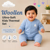 THE LITTLE LOOKERS Kids Winter Thermal Wear | Unisex Fleece Innerwear Set for Baby Girl & Baby Boy | Warm Woolen T-Shirt & Bottom Set