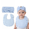THE LITTLE LOOKERS Baby Hairband with Bib Set | Soft Cotton Headband & Muslin Bib Combo | Snap Button Closure Bib | Stretchable Headband | Newborn to Toddler (0–2 Years) | Gentle, Absorbent & Stylish Baby Accessory (Beige)