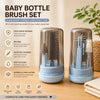 THE LITTLE LOOKERS Baby Bottle Cleaning Brush Set | BPA Free Silicone Bottle, Nipple & Straw Cleaner Kit with Storage Case & Spray Bottle