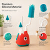THE LITTLE LOOKERS Baby Bottles Cleaning Brushes 360° Rotatable, Feeding Bottle Nipple & Straw Cleaner Set with Anti Slip Handle, Easy to Clean Corner, BPA-Free Silicone Bristles