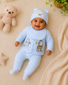 THE LITTLE LOOKERS Baby Winter 5-Piece Set | Soft Cotton Quilted Top, Cap, Bib & 2 Bottoms | Warm Clothing Set for Babies