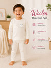 THE LITTLE LOOKERS Kids Winter Thermal Wear | Unisex Fleece Innerwear Set for Baby Girl & Baby Boy | Warm Woolen T-Shirt & Bottom Set