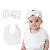 THE LITTLE LOOKERS Baby Hairband with Bib Set | Soft Cotton Headband & Muslin Bib Combo | Snap Button Closure Bib | Stretchable Headband | Newborn to Toddler (0–2 Years) | Gentle, Absorbent & Stylish Baby Accessory (Beige)