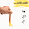 THE LITTLE LOOKERS Silicone Spoon with Bamboo Handle, BPA Free Feeding Spoons for Baby/Kids/Toddlers