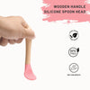 THE LITTLE LOOKERS Silicone Spoon with Bamboo Handle, BPA Free Feeding Spoons for Baby/Kids/Toddlers