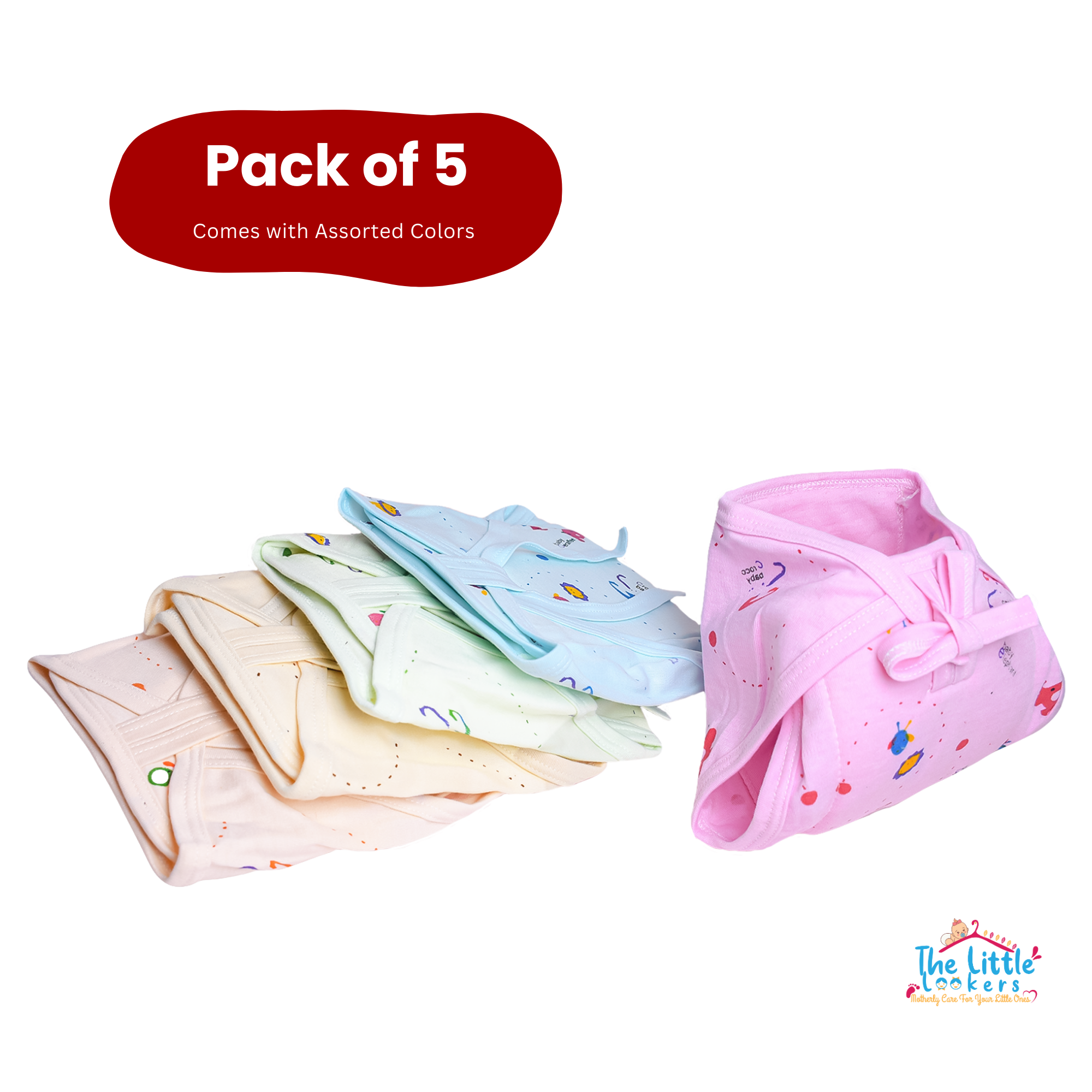 THE LITTLE LOOKERS Baby Super Soft Reusable Cotton Hosiery Nappies
